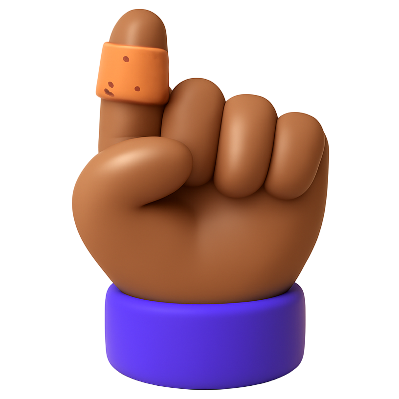 finger with bandaid