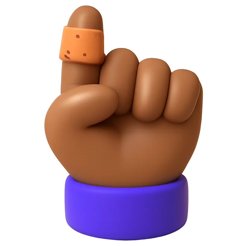 finger with bandaid