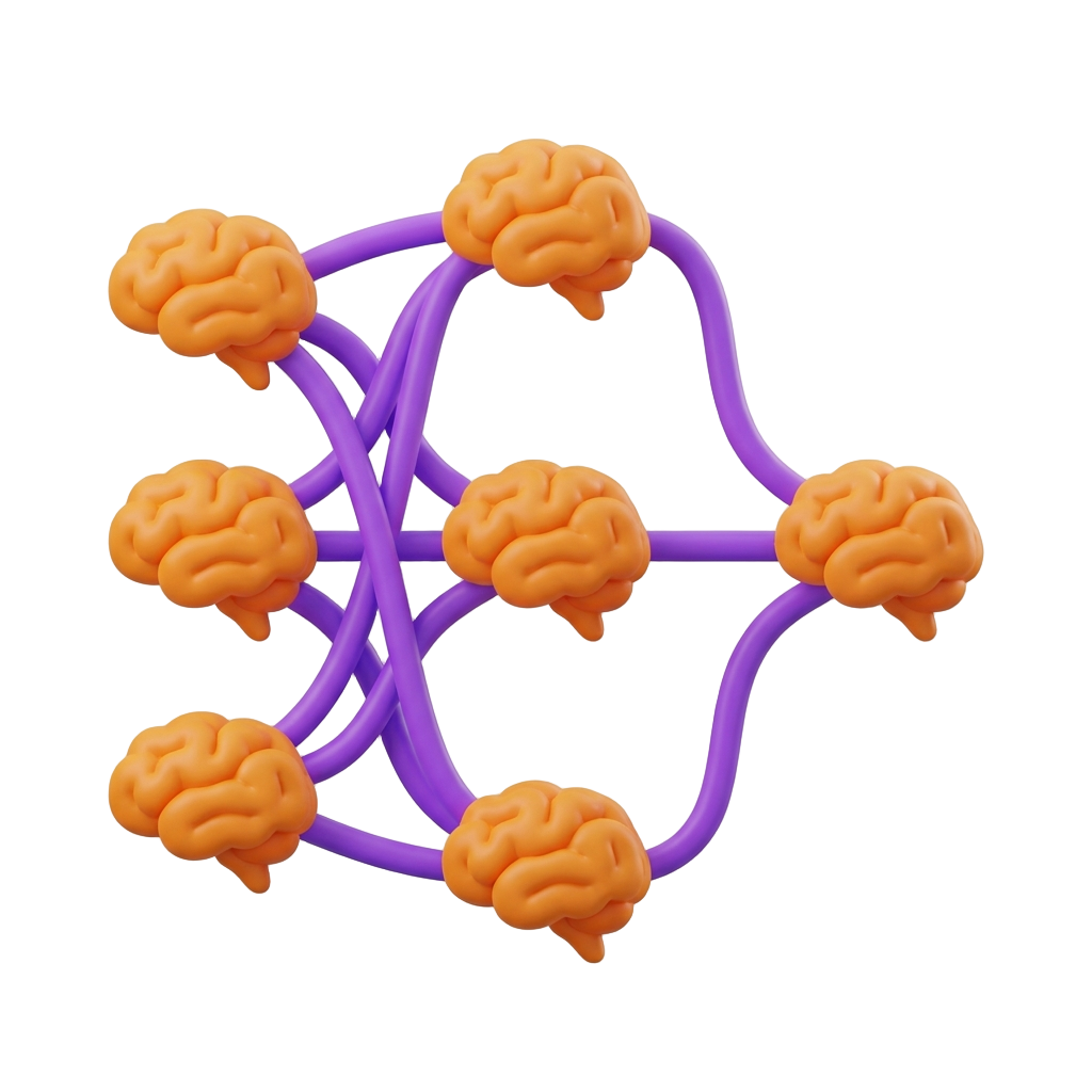 brains along a neural network