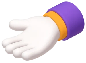 hand extended with white glove
