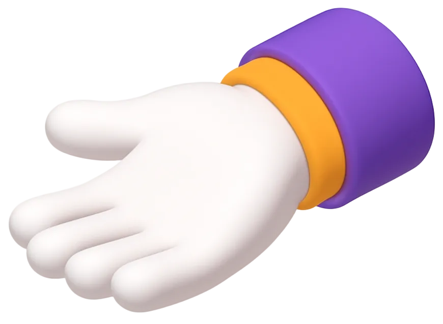 hand extended with white glove